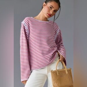 Striped Red and Violet Women's Top